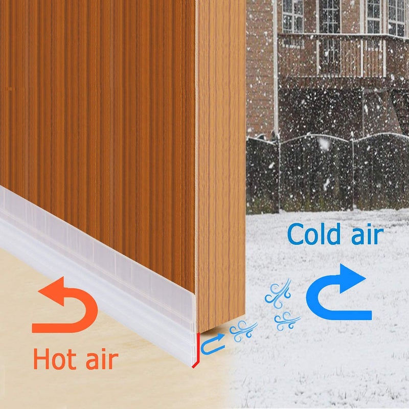 SUNMON Silicone Door Draft Stopper â€“ 39 inches Door Seal Strip for Under Door Seal Gap Interior & Exterior Doors Weather Stripping Soundproof ï¼ˆTransparentï¼‰ - Image 2